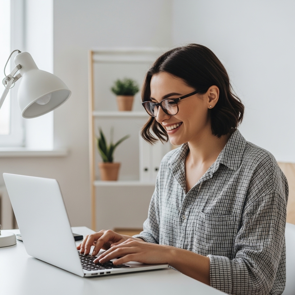 Emprendedora trabajando